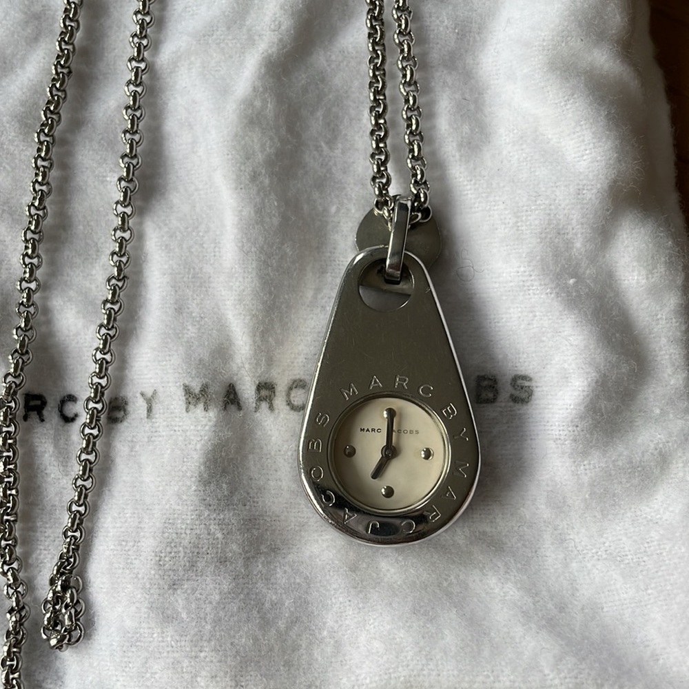 Marc by marc jacobs silver zipper watch necklace